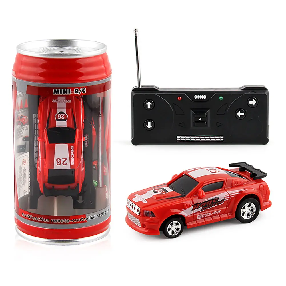 Coke Can Remote Control Racing Vehicle Battery Operated Plastic RC Racing Car with Roadblocks RC Racing Drift Car Christmas Gift