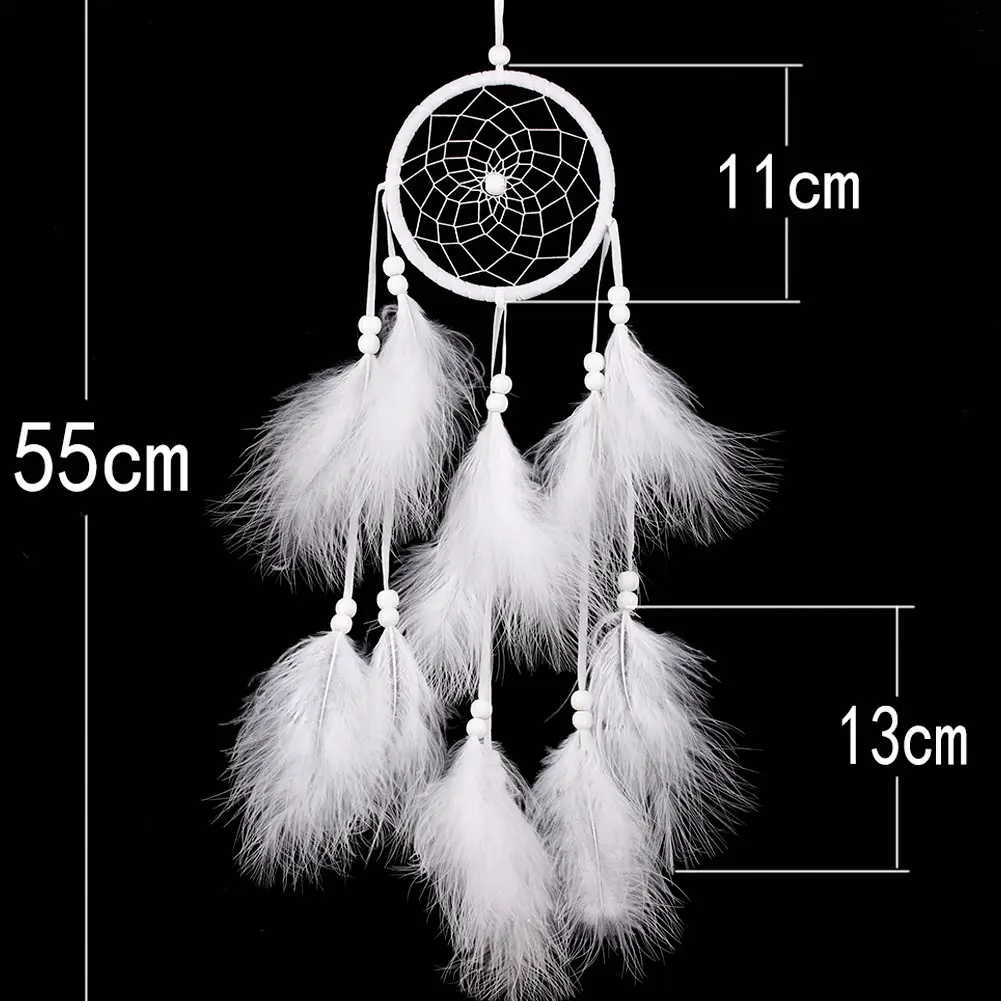 Dream Catcher Room Decor Handmade White Dream Catcher Wall Hanging Decor Feather Hanging Decoration Wall Car Room Decor Ornament