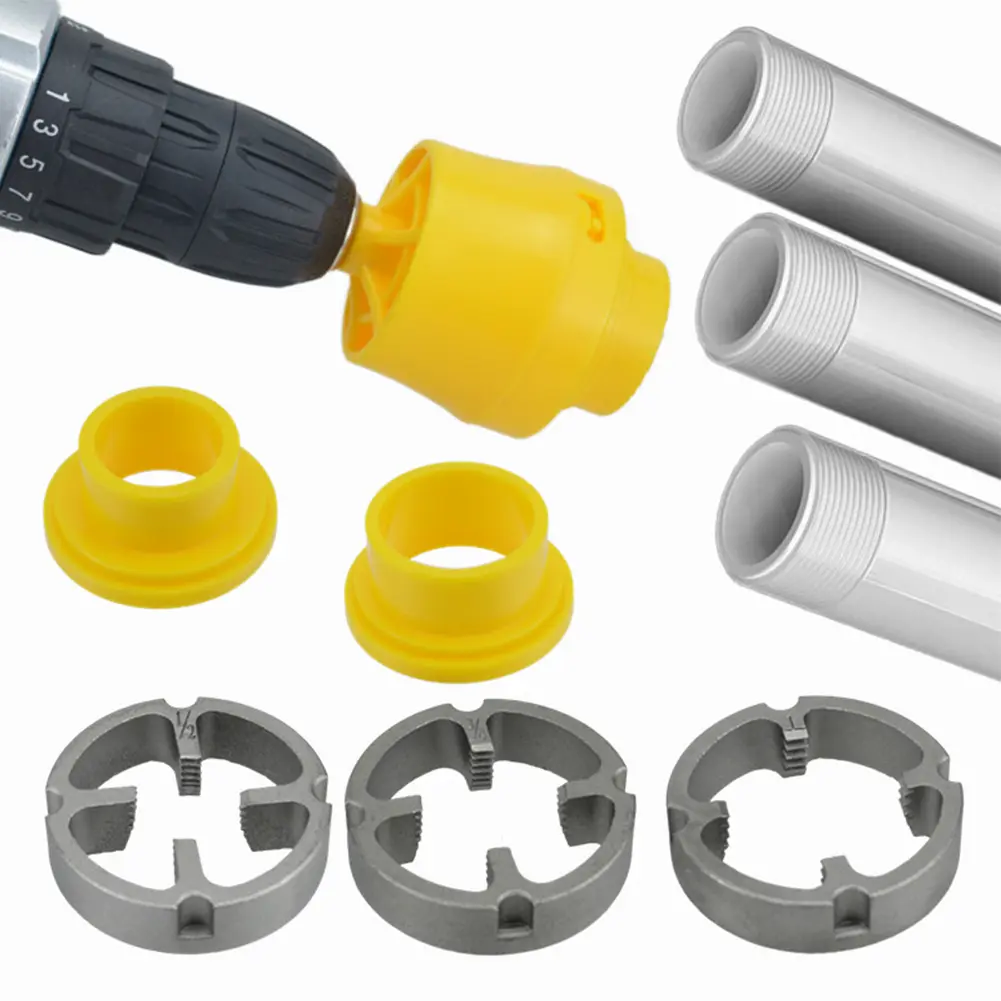 Thread Maker Tools Kit Plastic Pipe Thread Die Kit Plumbing Thread Tools Water Pipe Die Tap Set Electric Drill Accessories