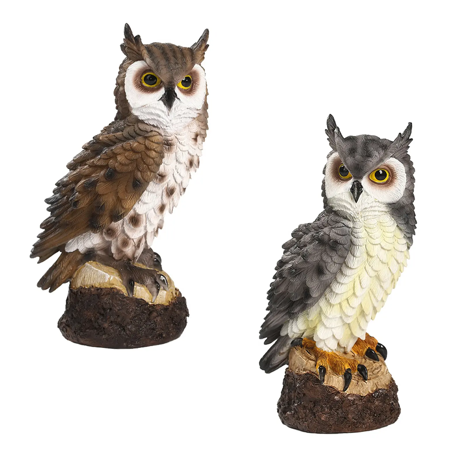 Resin Owl Statue Fake Owl Outdoor Sculpture Garden Decor Bird Garden Sculpture Home Decor Owl Figurine for Living Room Office