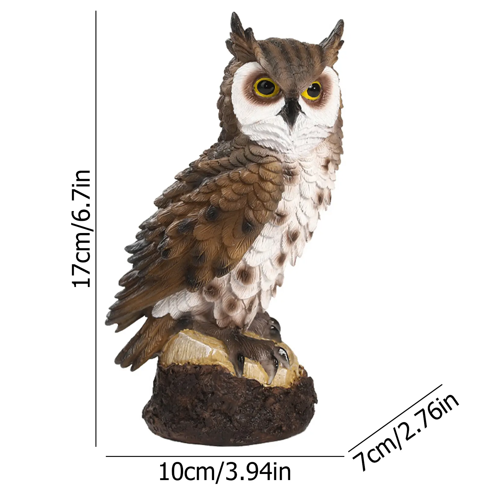 Resin Owl Statue Fake Owl Outdoor Sculpture Garden Decor Bird Garden Sculpture Home Decor Owl Figurine for Living Room Office