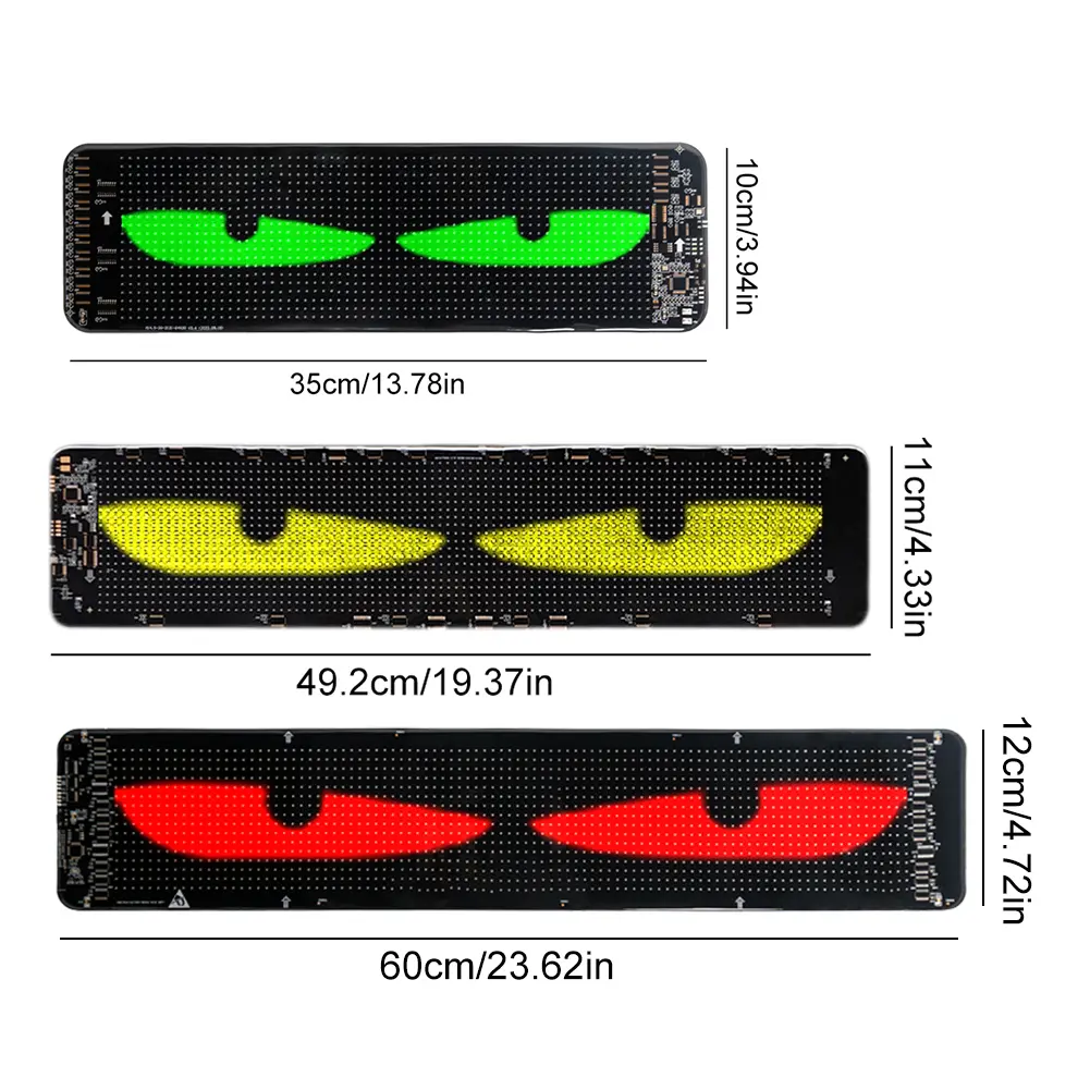 LED Car Dynamic Devil Eye Light Remote Control Car Flexible Display Panel Night Light Bluetooth-Compatible for Store/Bar/Trucks