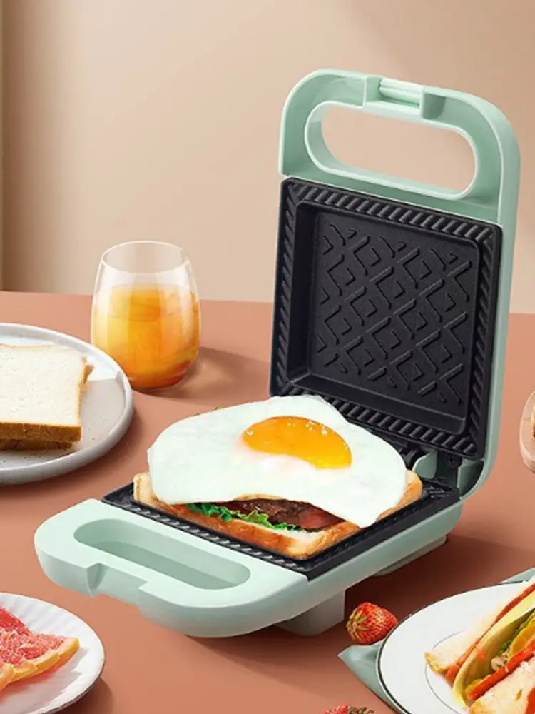 Electric Sandwich Maker Bread Presser with Non-Stick Coating Home Toaster Light Food Making Machine for Meat Beef Omelette