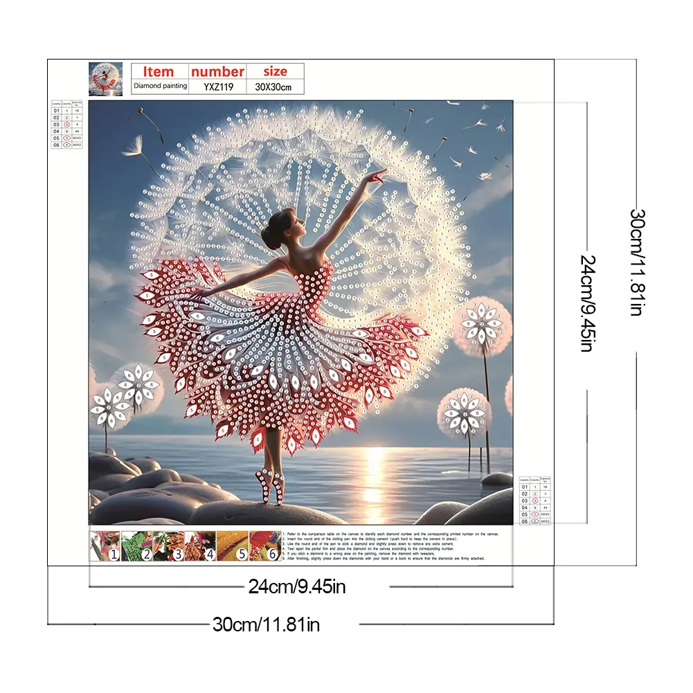5D DIY Partial Special Shaped Drill Girl Diamond Painting Kit 30x30cm Diamond Art Painting Kit Craft Mosaic Paintings Home Decor