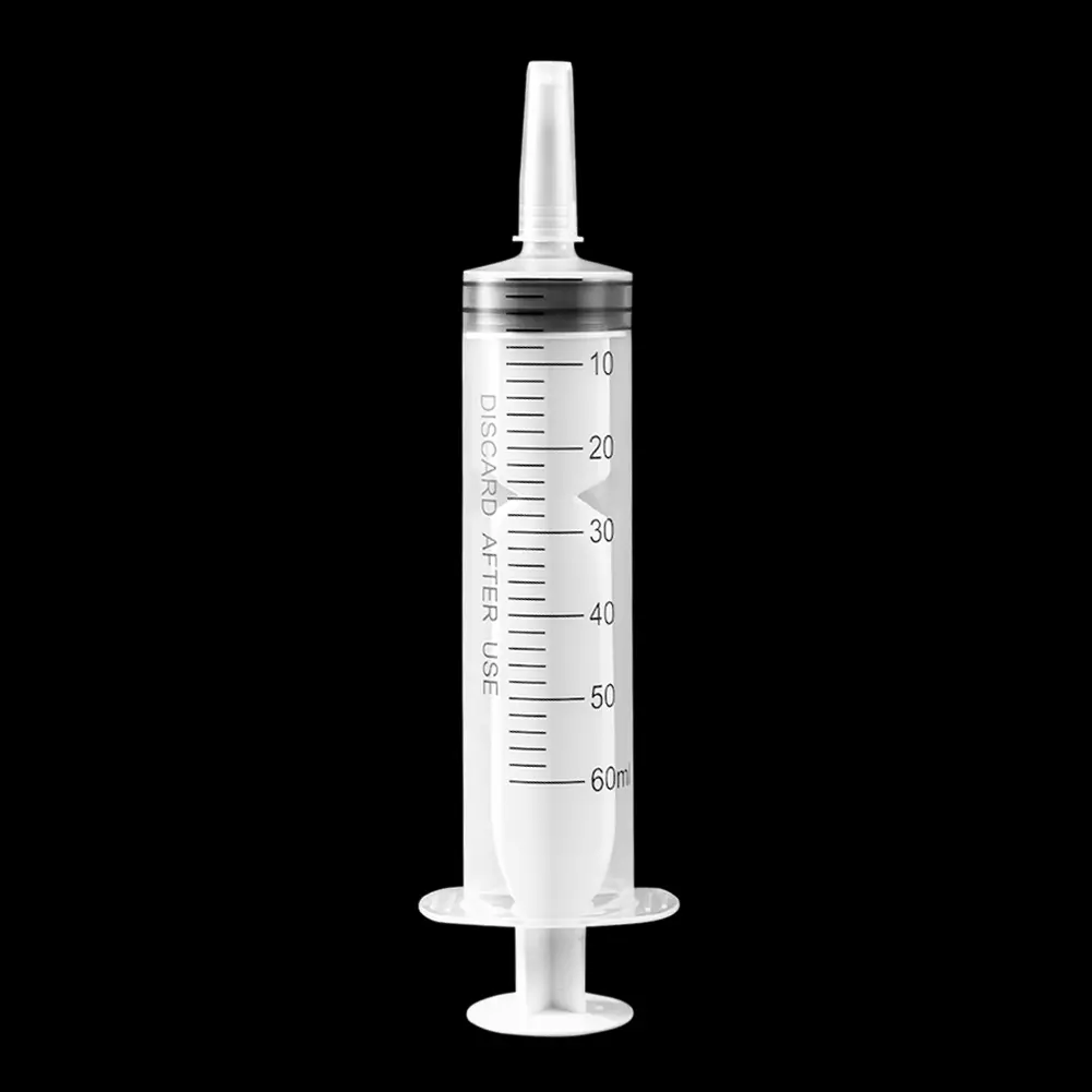 60ml Measuring Syringe Glue Filling Enema Syringe Nutrient Sterile Without Needle Watering Refilling for Industrial Hydroponics