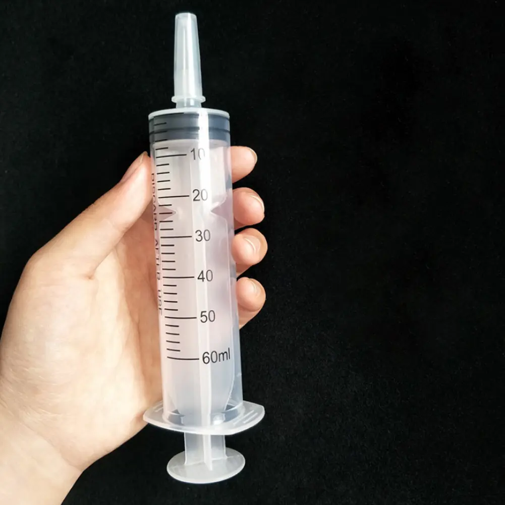 60ml Measuring Syringe Glue Filling Enema Syringe Nutrient Sterile Without Needle Watering Refilling for Industrial Hydroponics