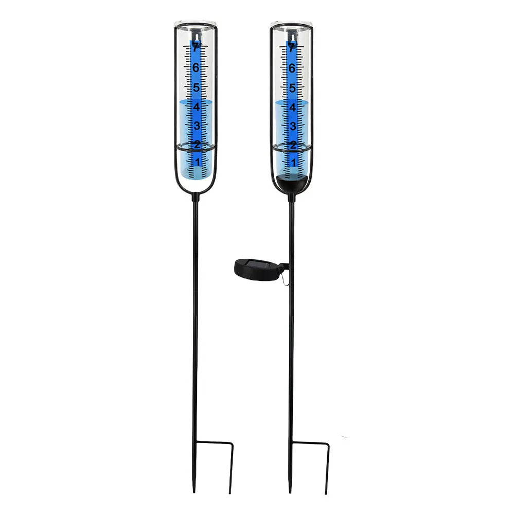 Adjustable Height Outdoor Rain Gauge with Clear Readable Numbers Freeze Proof and Easy to Clean for Yard and Garden