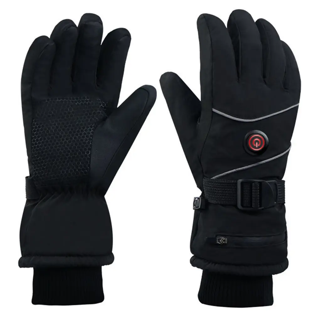 DC Plug in Heating Thermal Gloves 3 Heat Levels Heated Gloves Winter Ski Gloves Waterproof Touch Screen Windproof Heated Gloves