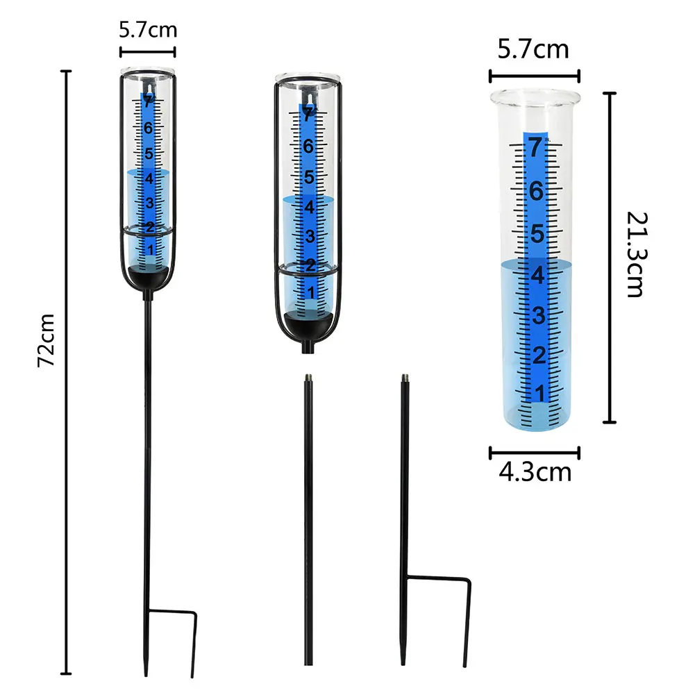 Adjustable Height Outdoor Rain Gauge with Clear Readable Numbers Freeze Proof and Easy to Clean for Yard and Garden