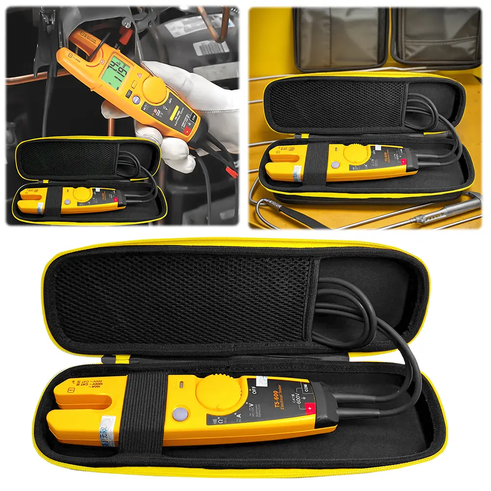 EVA Hard Travel Case Waterproof Hard Carrying Case with Mesh Pocket Portable Storage Bag for Fluke T5-1000/T5-600/-1000/-600