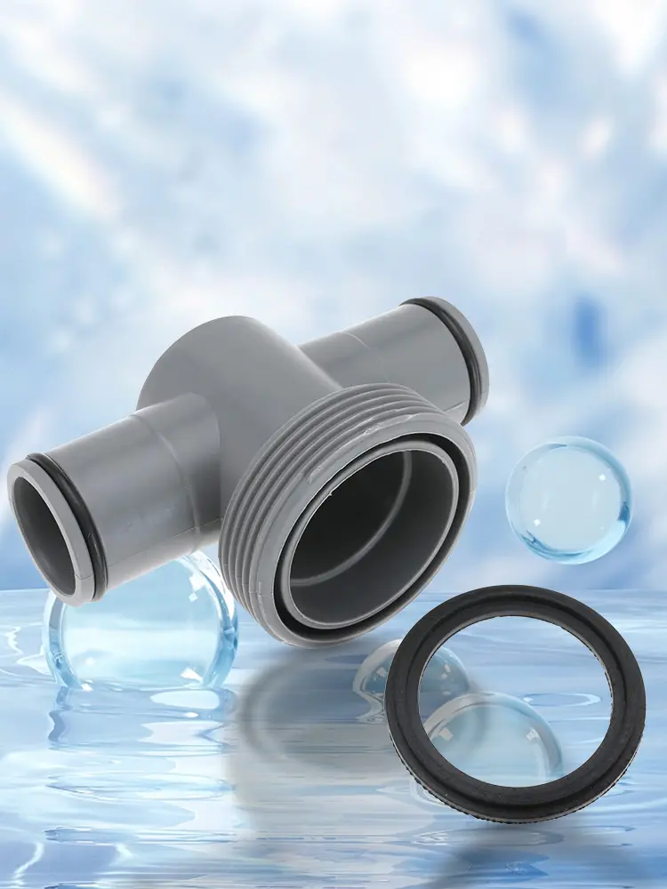 P61408 T Joint Pool Hose Connector 1.5 To 1.25inch 3 Heads T Joint Pool Hose Adapter for Pool Pumps