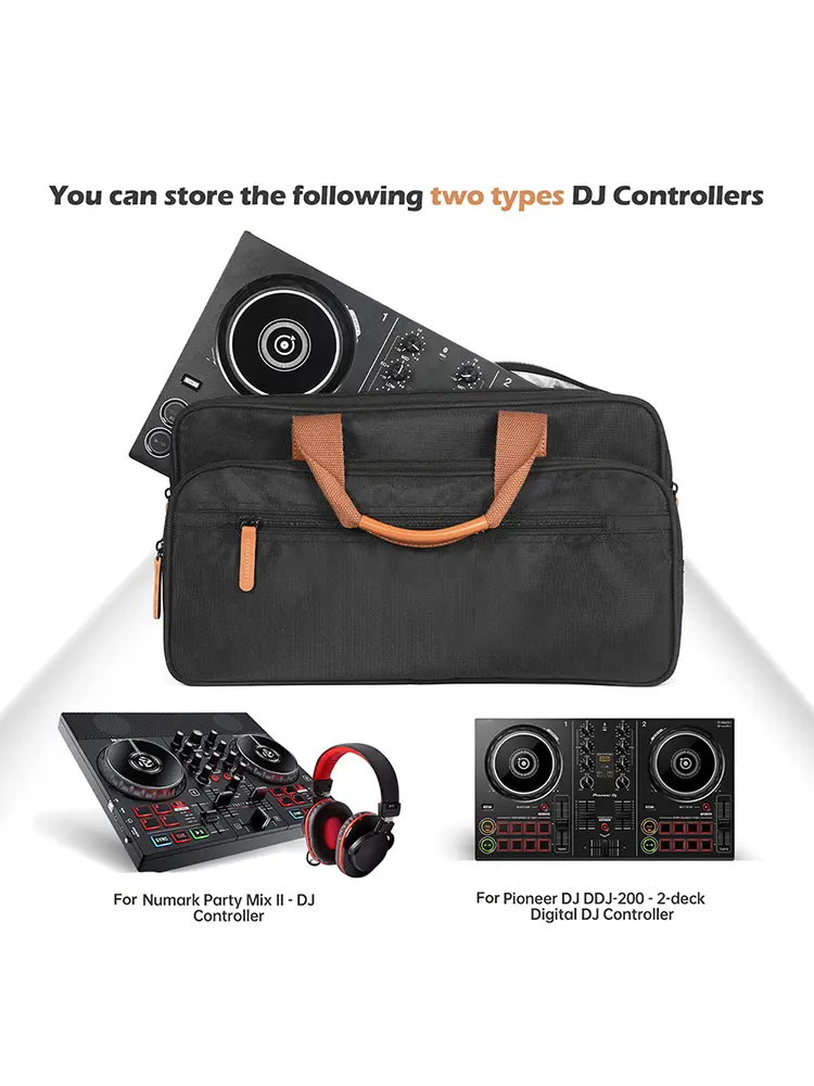 EVA DJ Turntables Protective Case Large Capacity Carrying Storage Bags with PU Handle for Numark Party Mix II/Pioneer DJ DDJ-200