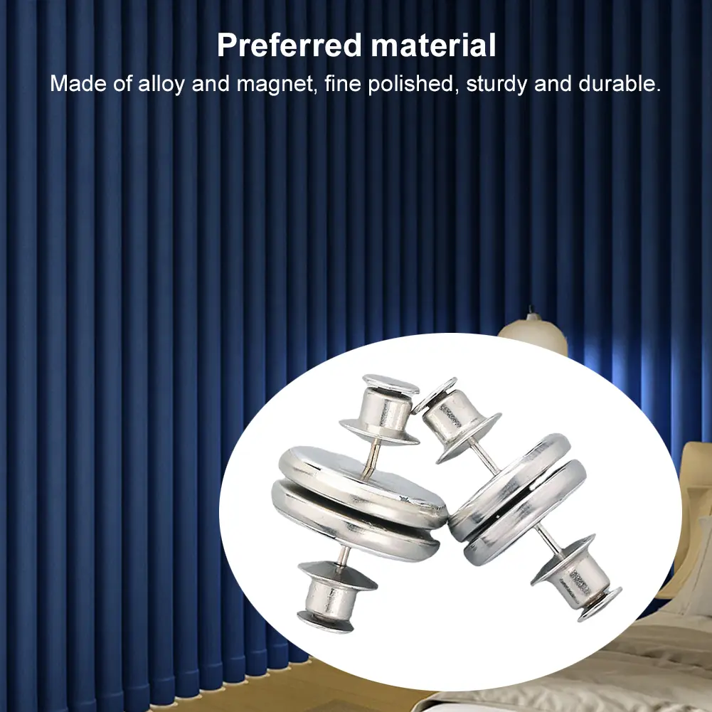 Metal Magnetic Hook Detachable Curtain Close Magnet Buckle Magnet Holdback Button for Bedroom Curtain