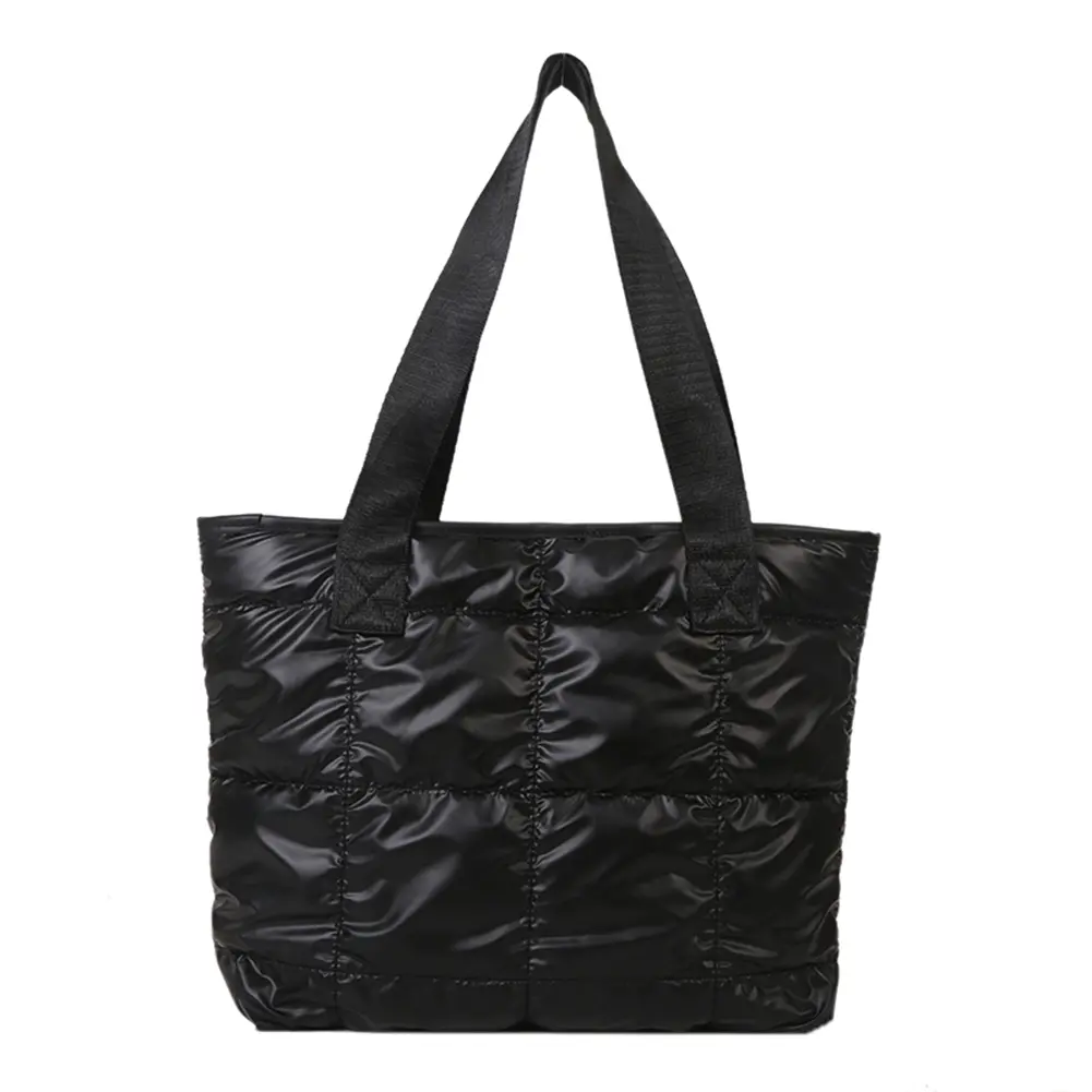 Fashion Ladies Tote Handbags Large Capacity Cotton Padded Purses Handbags Rhombus Shopping Bag Quilted Solid for Leisure Travel