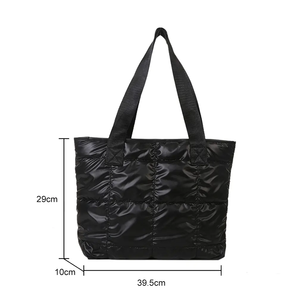 Fashion Ladies Tote Handbags Large Capacity Cotton Padded Purses Handbags Rhombus Shopping Bag Quilted Solid for Leisure Travel