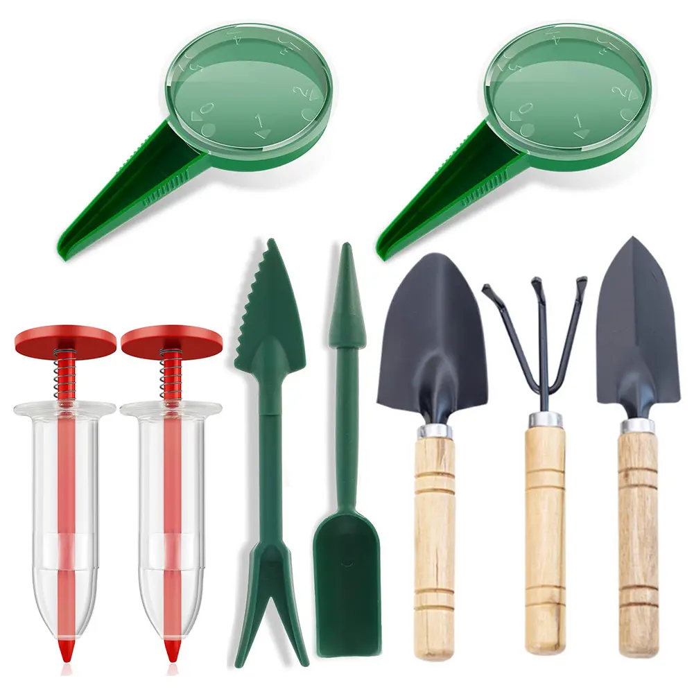 9/1Set Gardening Plastic Mini Seed Spreader Flower Plant Seed Sower with Tools Sowing Helper Manual Sowfor Garden Planting Tool