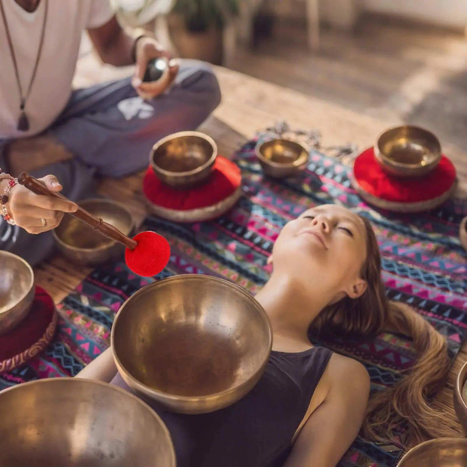 Chanting Bowl Mallet Yoga Meditation Sound Bowl Mallet Wooden Energy Cleansing Tools Musical Instruments For Home Decor