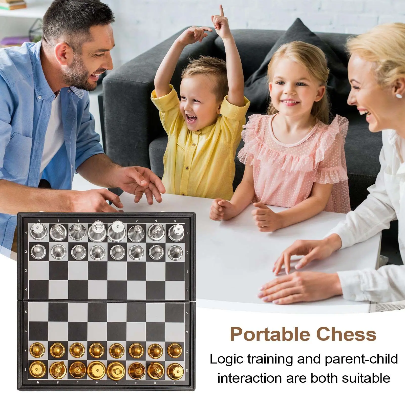 Chess Board Set Magnetic Board Chess Game Set Interactive Logical Thinking Toy Portable Activity For Beginners Teens Students