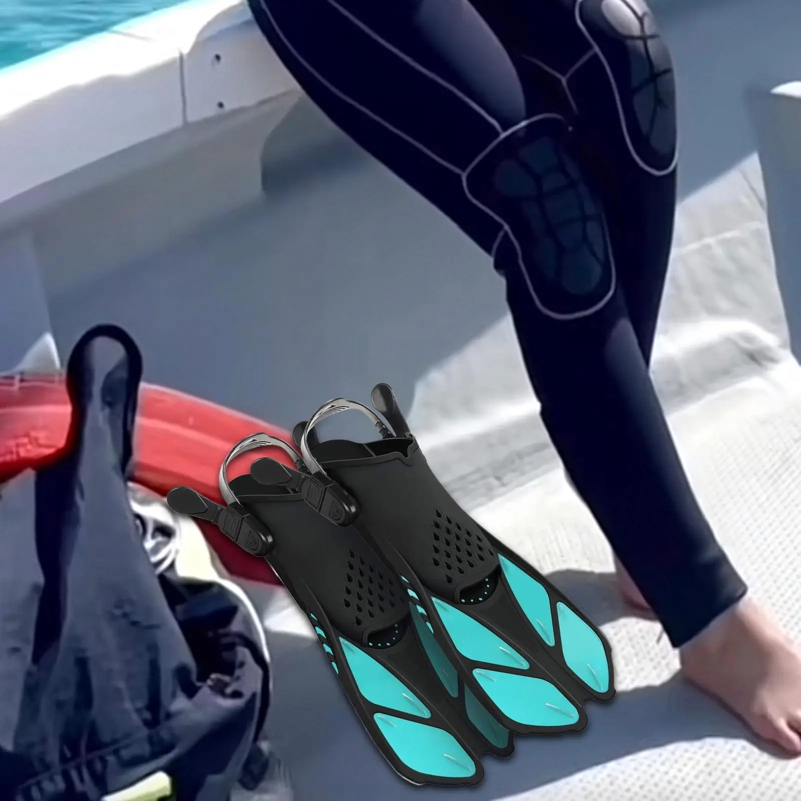 Swim Flippers Training Fins For Adults Adjustable Equipment Flippers For Snorkeling Training Exercise Swimming Diving Women Men