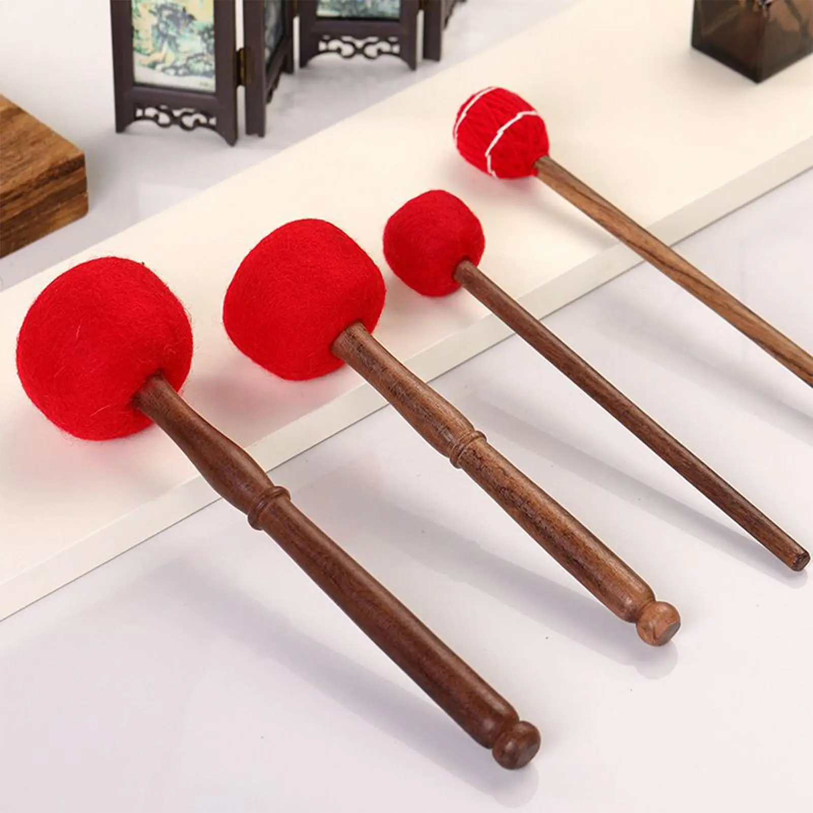 Chanting Bowl Mallet Yoga Meditation Sound Bowl Mallet Wooden Energy Cleansing Tools Musical Instruments For Home Decor