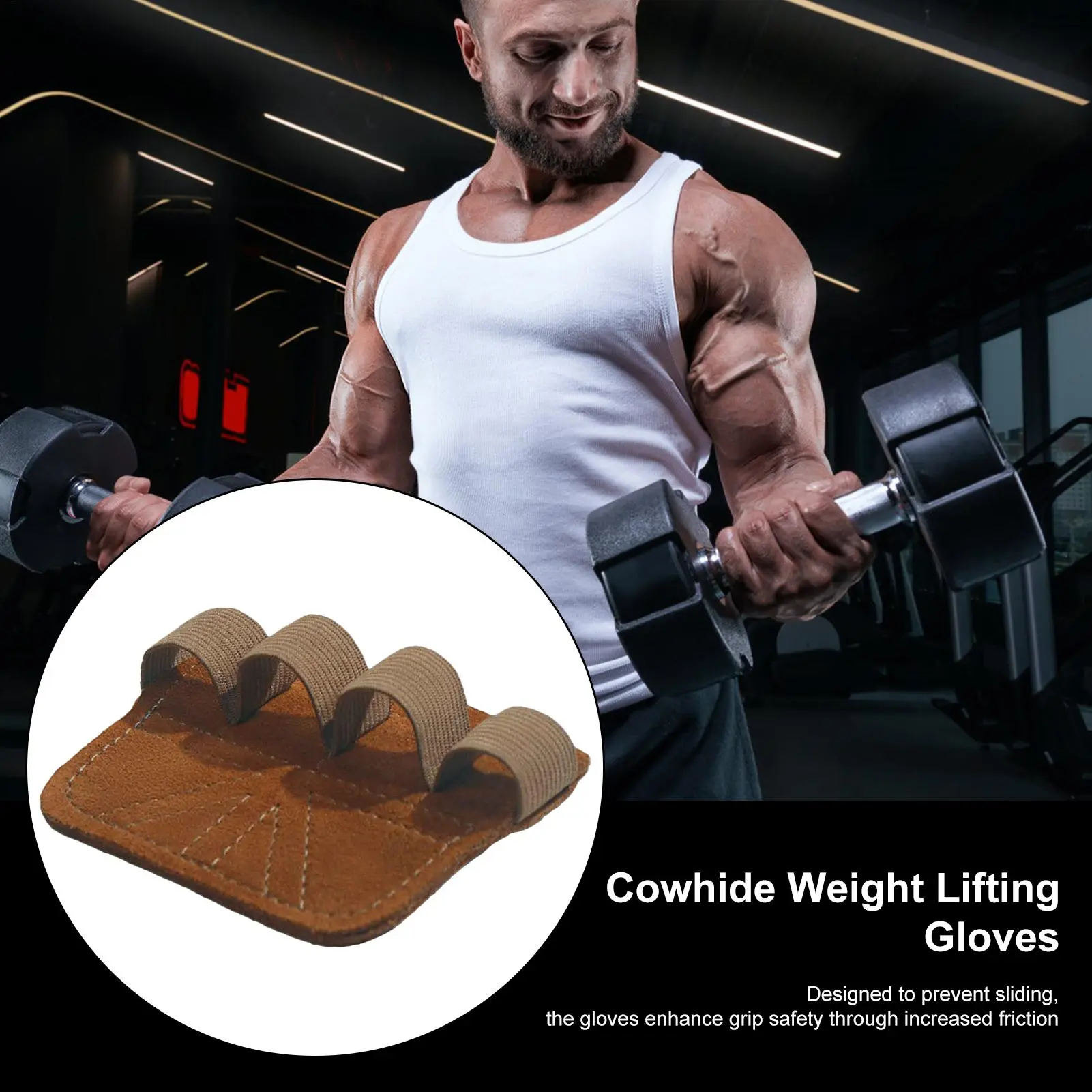 Weight Lifting Gloves Palm Protection Lifting Gloves Anti-Slip Four-Finger Pull Up Mitts Hand Protective Gear For Kettlebell Gym