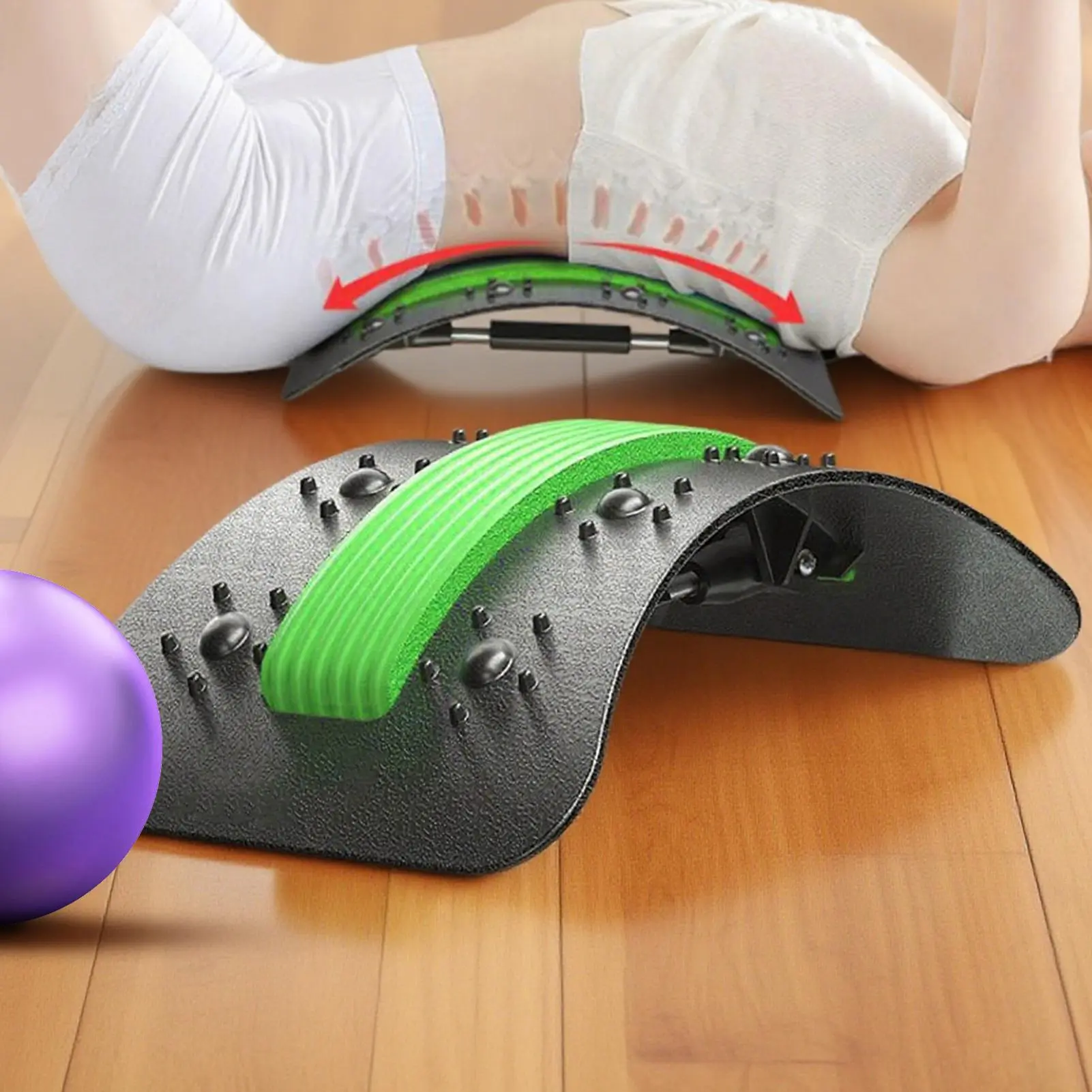Lumbar Back Stretcher Lower Back Cracking Device Lumbar Massager Ergonomic Traction Device For Chair Exercise Men Women Athletes