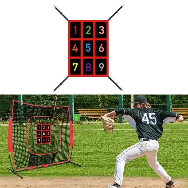 Pitching Net With Strike Zone Pitching Team Training Aid Baseball Net Practice Throwing Hitting Accuracy For Women Men Home