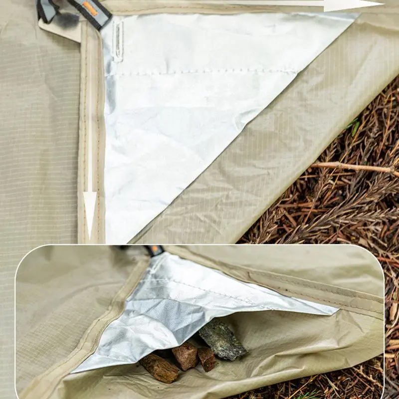 Portable Silicone Coated Mat Big Blanket Waterproof Foldable Silicone Coated Mat Hiking Beach Traveling Outdoor Activities