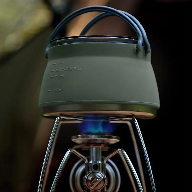 Foldable Coffee Pot Silicone Hiking Camping Kettle Foldable Outdoor Camping Kettle Portable Camping Coffee Pot For Outdoor