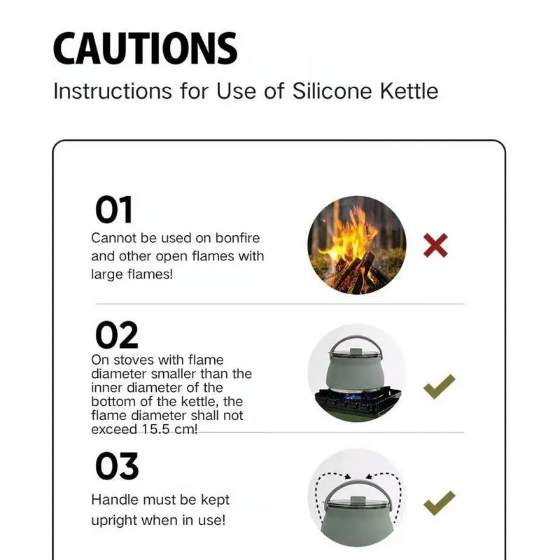 Foldable Coffee Pot Silicone Hiking Camping Kettle Foldable Outdoor Camping Kettle Portable Camping Coffee Pot For Outdoor
