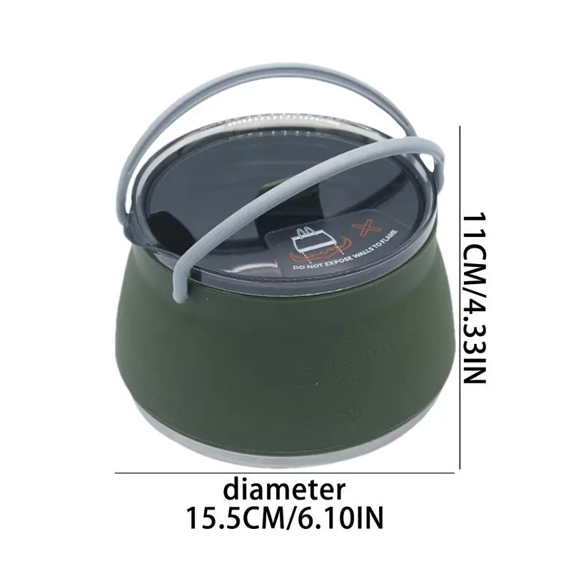Foldable Coffee Pot Silicone Hiking Camping Kettle Foldable Outdoor Camping Kettle Portable Camping Coffee Pot For Outdoor