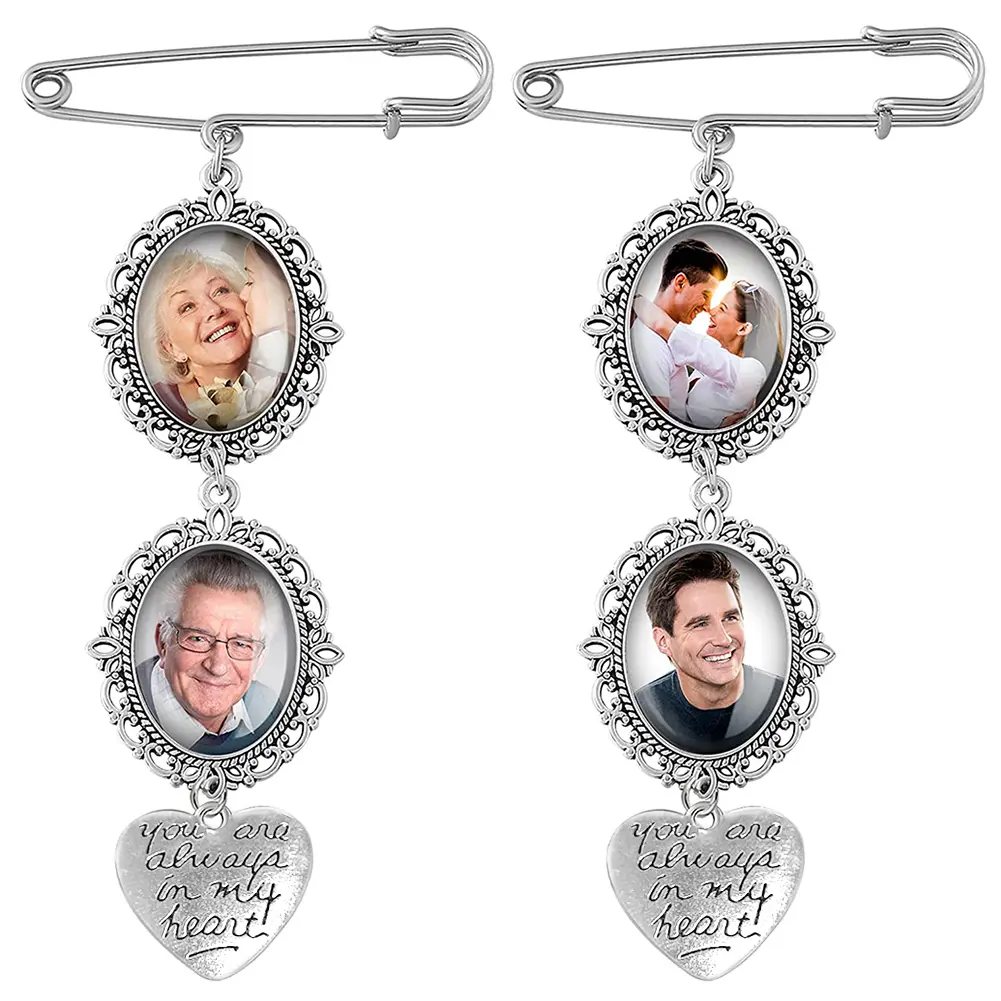 Pin Pendant Wedding Bouquet Photo Charms Pearl Pendant for Bridal Wedding Party