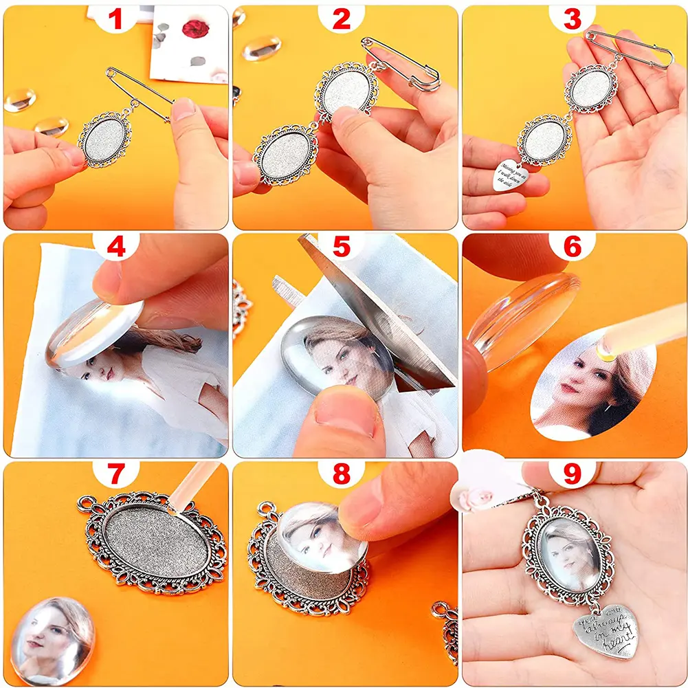 Pin Pendant Wedding Bouquet Photo Charms Pearl Pendant for Bridal Wedding Party