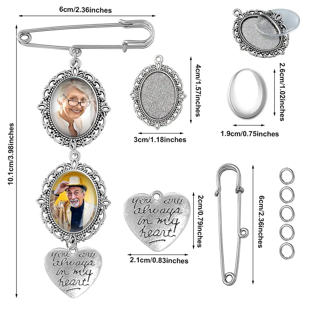 Pin Pendant Wedding Bouquet Photo Charms Pearl Pendant for Bridal Wedding Party