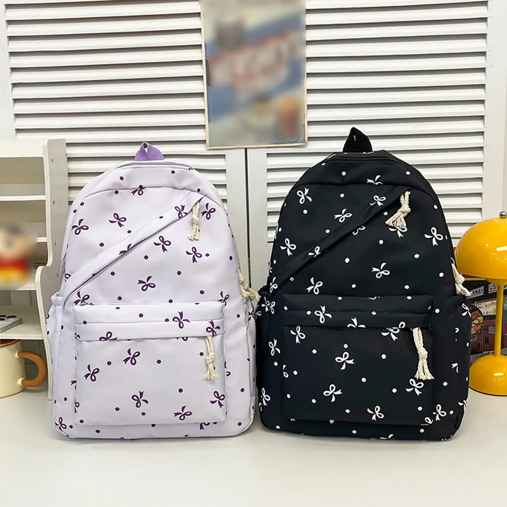 3-in-1 Bow Tie College School Backpack with Lunch Box and Pencil Case Cute Girl Backpacks Backpack Set for Teens Women Student