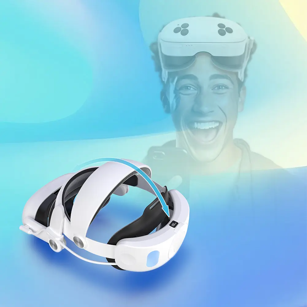 Elite Strap Replacement 10000mAh Extend Playtime and Comfort Comfort VR Strap Reduce Facial Stress for Meta Quest 3S VR Headset