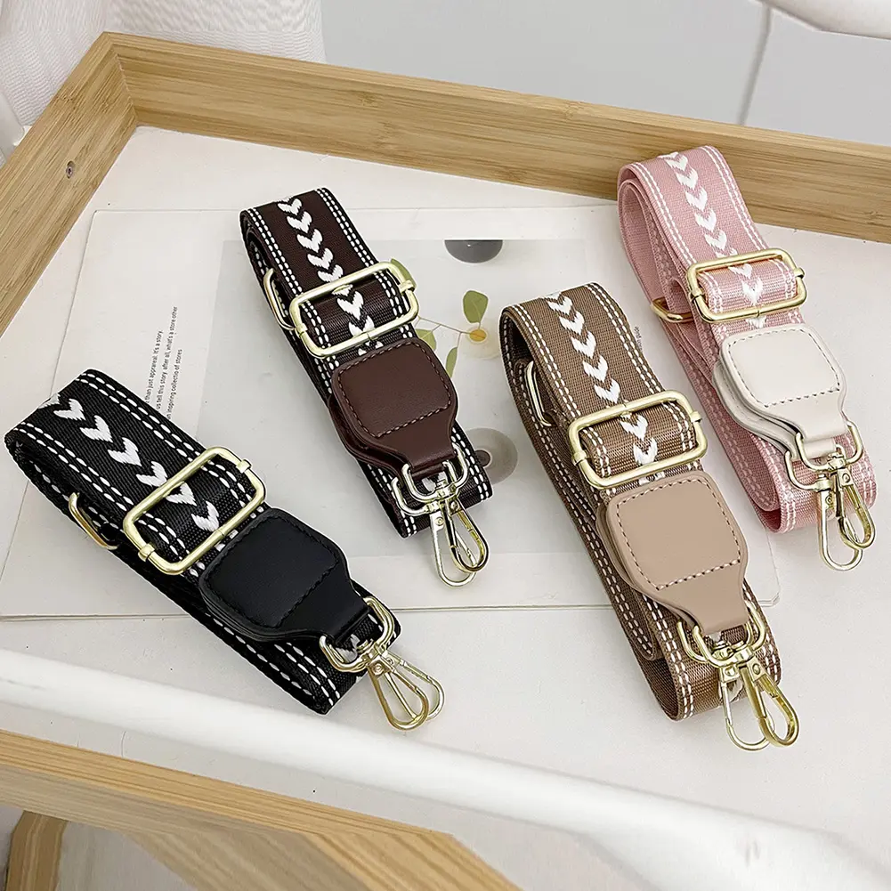 Women Boho Shoulder Strap Wide 4cm Jacquard Shoulder Strap Adjustable Jacquard Embroidered Straps for Bags Strap Replacement