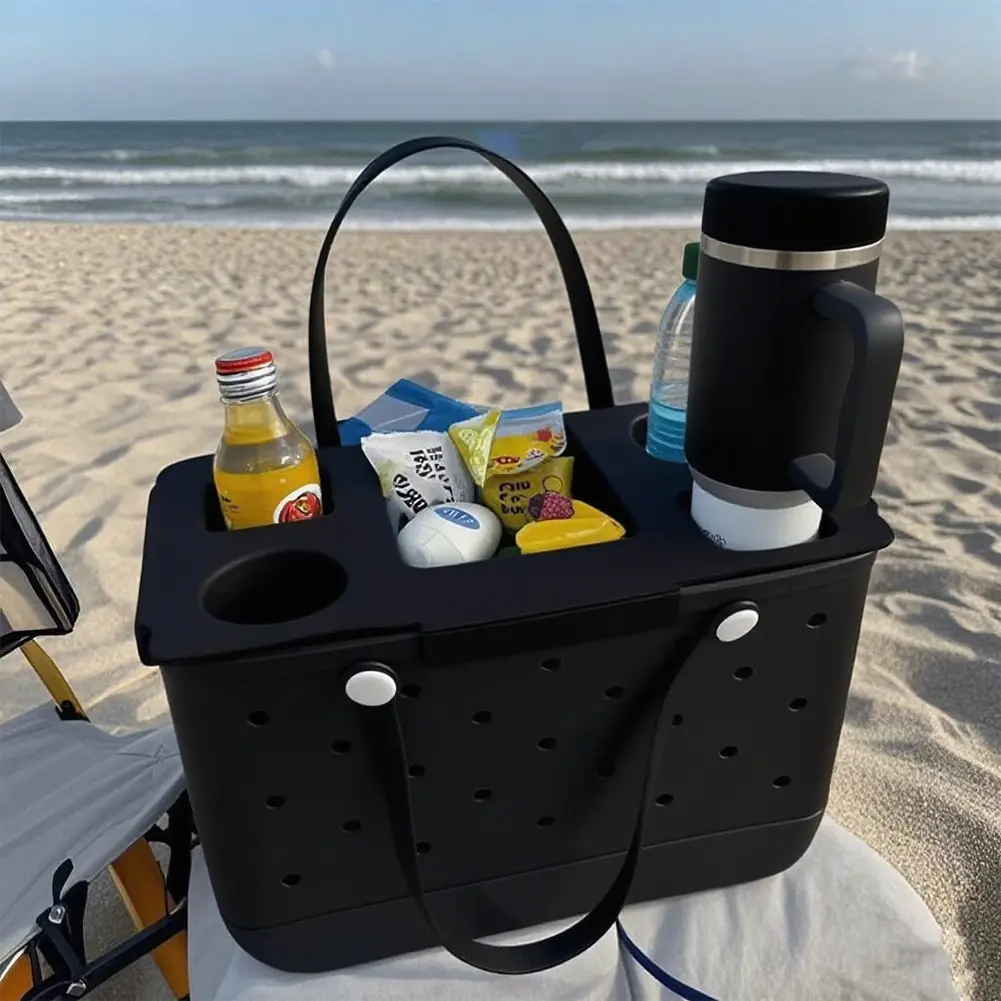 Cup Organizer Holder Waterproof Bag Top Phone Holder Multifunctional Bag Top Storage Tray 5 Compartment for Outdoor Beach