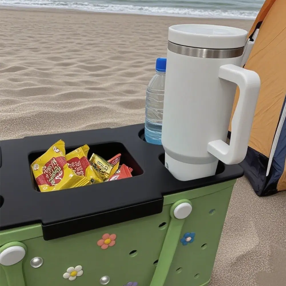 Cup Organizer Holder Waterproof Bag Top Phone Holder Multifunctional Bag Top Storage Tray 5 Compartment for Outdoor Beach