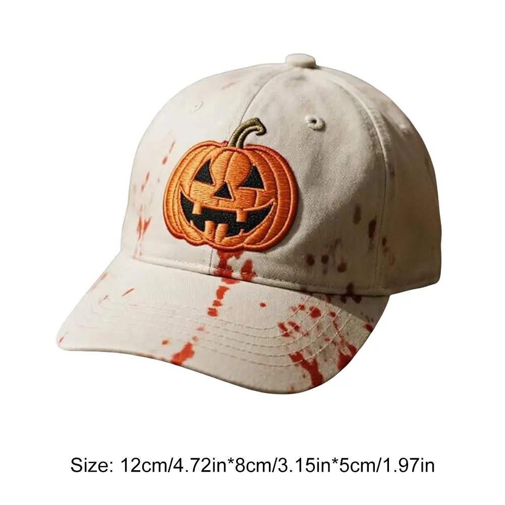 Fashion Men Women Sun Hats Halloween Unisex Baseball Hats Pumpkin Embroidery Baseball Cap for Parties Outdoor Activities Camping