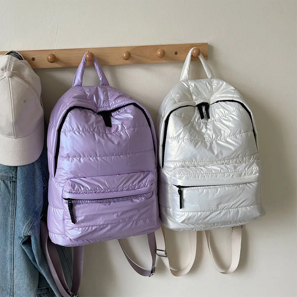 Puffer Daypack Multi Pocket for Women Men Handbag Adjustable Strap Shoulder Bag for Work Travel