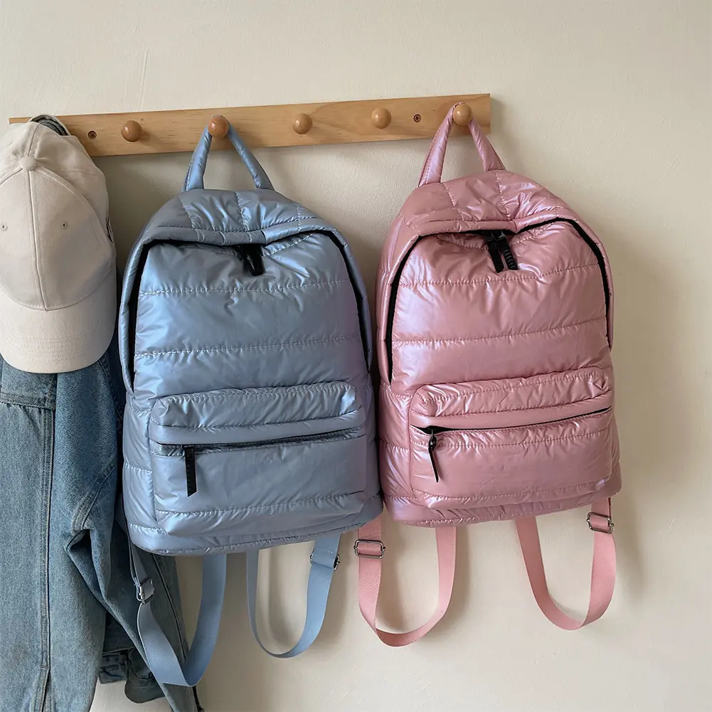 Puffer Daypack Multi Pocket for Women Men Handbag Adjustable Strap Shoulder Bag for Work Travel