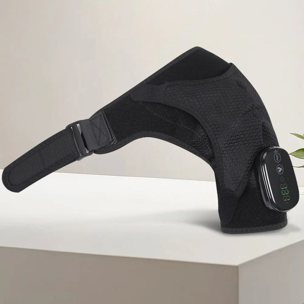 Heated Shoulder Brace Cordless Shoulder Support 3 Level Shoulder Compression Sleeve Shoulder Massage Wrap Brace for Men Women
