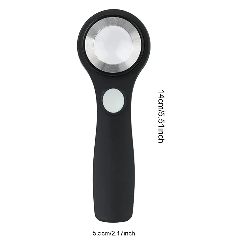 10X Handheld Magnifying Glass with USB Rechargeable LED Light Ideal for Reading Coins Jewelry Appraisal and Sewing Tasks