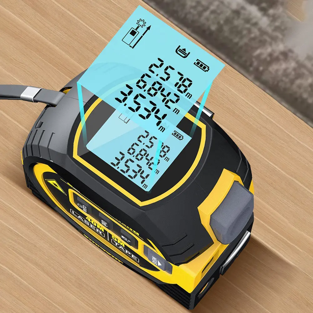 3 in 1 Almighty Ruler LED Display Digital Measuring Tool Multi Function Rangefinder 5m for Building and Woodworking
