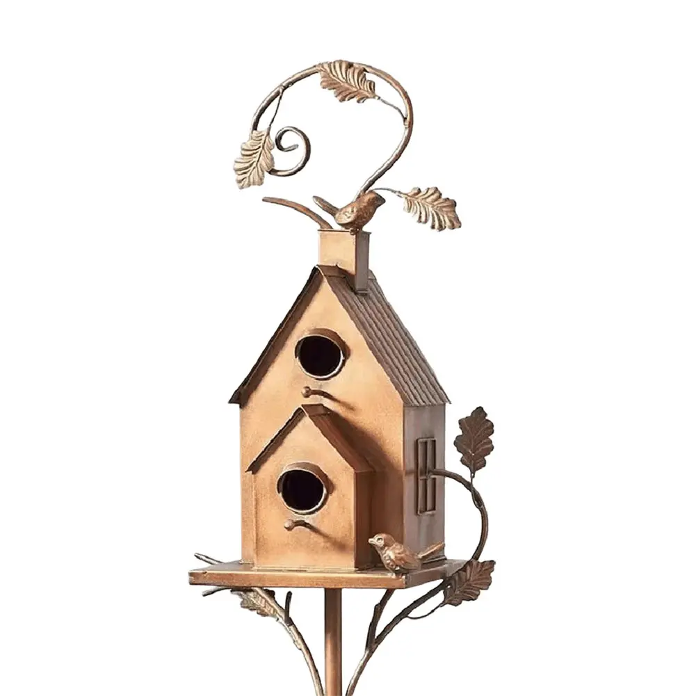 Garden Outdoor Metal Birdhouse Decoration Bird Houses for Outside with Pole Bird House Pole for Outdoor Yard Garden Decor