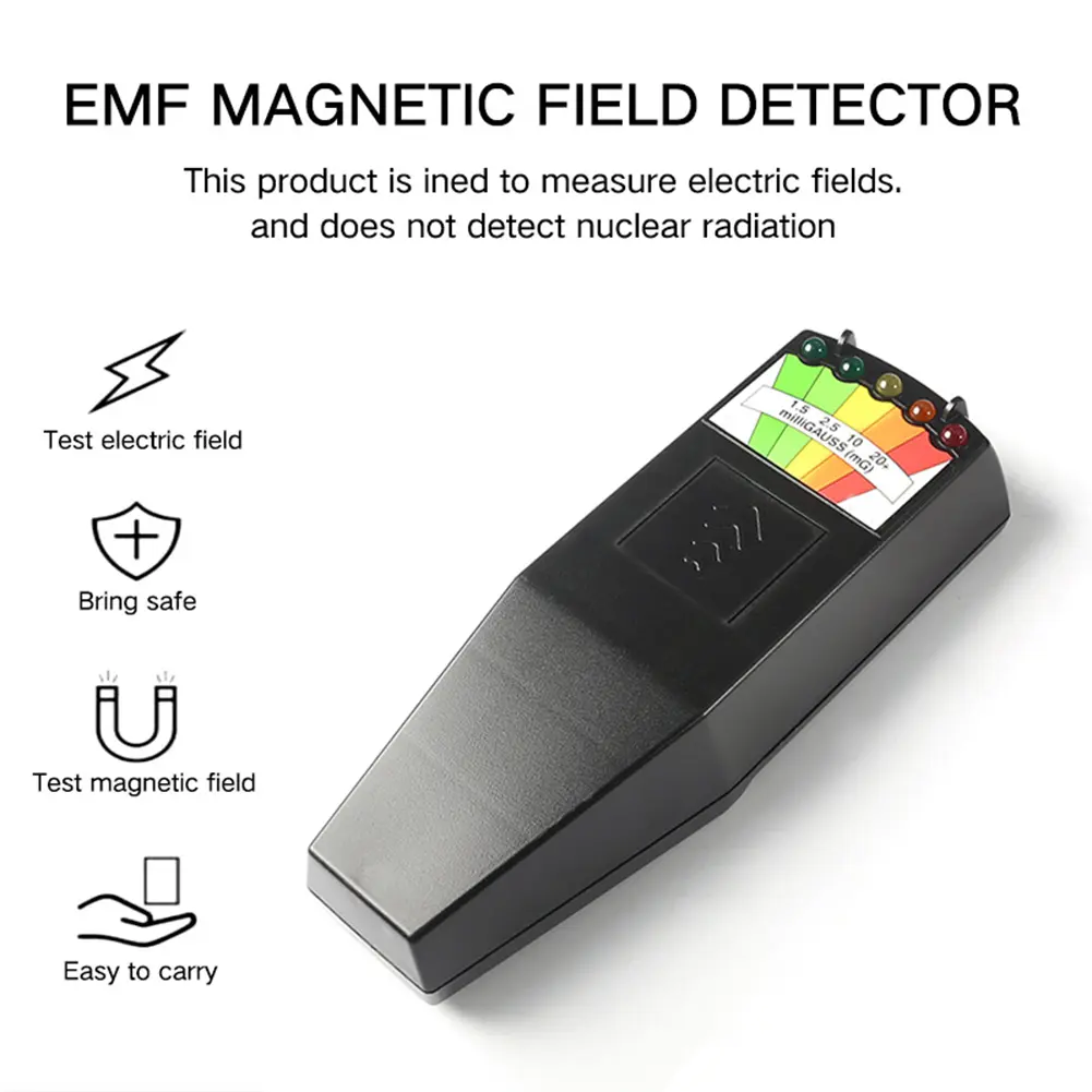Handheld 5 LED Gauss EMF Meter LCD Digital Electromagnetic Field Radiation Tester  Electric Magnetic Field Dosimeter Detector