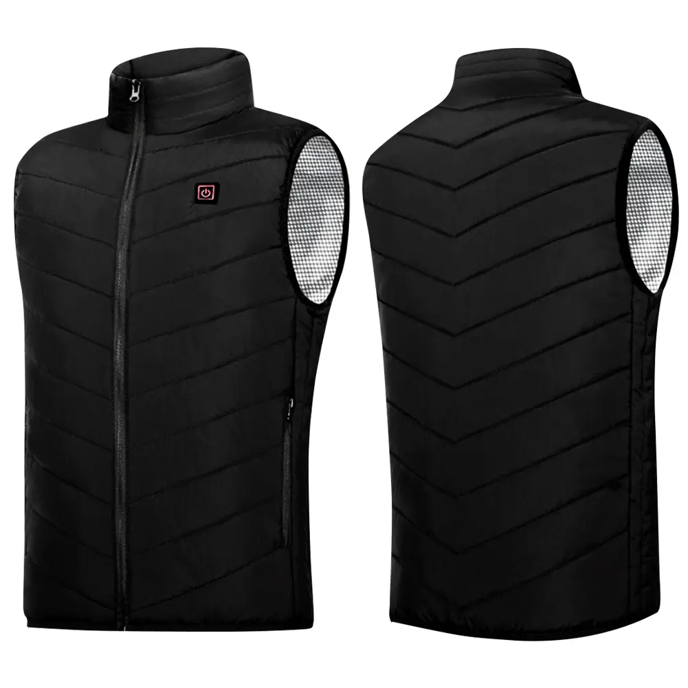 Intelligent Thermal Vest Men Women USB Electric Winter Heated Jacket Zipper 9 Areas Zone for Camping for Sports Hiking Oversized