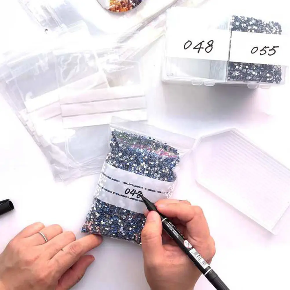 100pcs/lot Bead Storage Organizer Clear Plastic Writable Jewelry Making Bead Gem Storage Reclosable Self Sealing Accessories