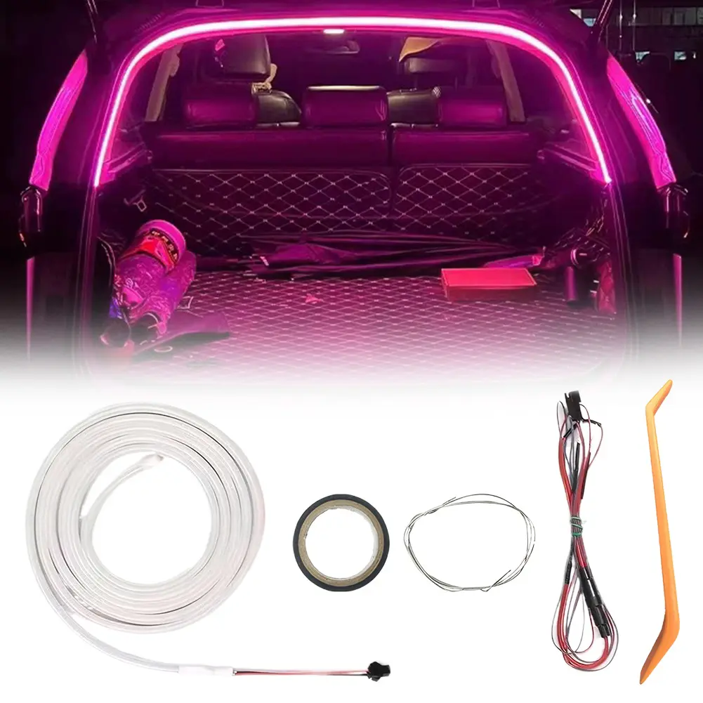 LED Automatic Tail Box Light No Drilling Auto Sensor Tail Light Strip Car Trunk Ambient Lighting Strip for Truck Trunk Decor